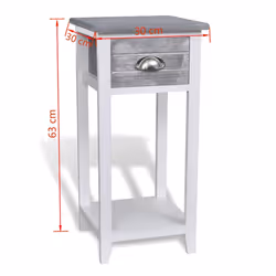 VidaXL 242038 nightstand/bedside table Grey, White - Additional view 6
