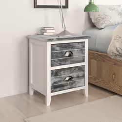 VidaXL 242041 nightstand/bedside table Grey, White
