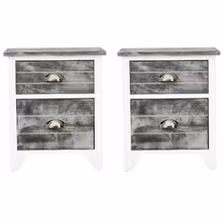 VidaXL 242041 nightstand/bedside table Grey, White