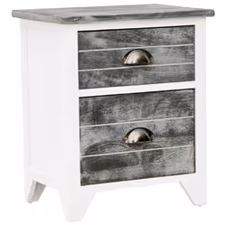 VidaXL 242041 nightstand/bedside table Grey, White - Additional view 4