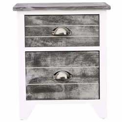 VidaXL 242041 nightstand/bedside table Grey, White - Additional view 5