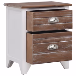VidaXL 242042 nightstand/bedside table Brown, White - Additional view 4