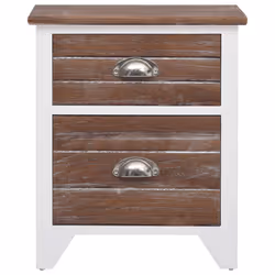 VidaXL 242042 nightstand/bedside table Brown, White - Additional view 5