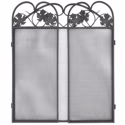vidaXL 3-panel Fireplace Screen Iron Black Security Safety Panel Guard Cover
