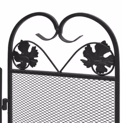 vidaXL 3-panel Fireplace Screen Iron Black Security Safety Panel Guard Cover - Additional view 4