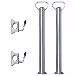 2 Stand Prop Support Tubes with 2 Split Clamps for 48 mm Jockey Wheel Spare
