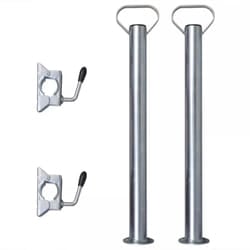 2 Stand Prop Support Tubes with 2 Split Clamps for 48 mm Jockey Wheel Spare