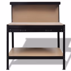 vidaXL Workbench with Pegboard and Drawer Station Garage Tool Storage Shelf