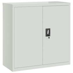 vidaXL Office Cabinet with 2 Doors Grey 90cm Steel 2 Shelves Storage Locker