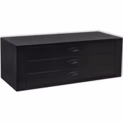 vidaXL Metal Tool Chest 3 Drawers Black Home Storage Box Organiser Cabinet