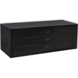 vidaXL Metal Tool Chest 3 Drawers Black Home Storage Box Organiser Cabinet