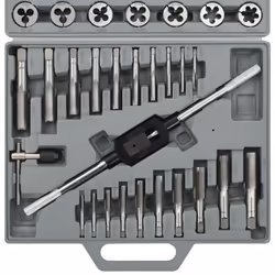 vidaXL Tap and Die Set 45 pcs Metric Wrench Cuts Bolts Engineers Kit Tool Case