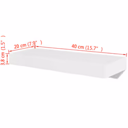 Set of 2 MDF Floating Cubes Wall Storage Book CD Display Shelves White - Additional view 4