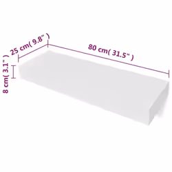 vidaXL Floating Wall Display Shelf 1 Drawer Book/DVD Storage White MDF 80 cm - Additional view 5