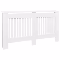 vidaXL Radiator Cover Heating Cabinet 152cm White MDF Home Wall Heater Shelf