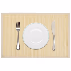 vidaXL 6 Bamboo Placemats 30x45cm Natural Kitchen Table Mats Dining Tableware