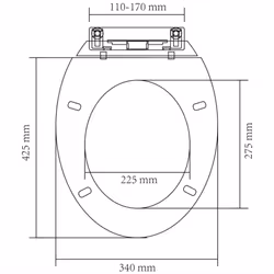 vidaXL Soft-close Toilet Seat White Oval Bathroom Furniture Accessories Lid - Additional view 10