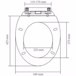 vidaXL Soft-close Toilet Seat White Oval Bathroom Furniture Accessories Lid - Additional view 4