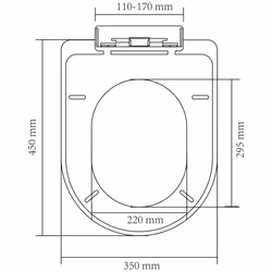 vidaXL Soft-close Toilet Seat Square White Bathroom Furniture Accessories Lid - Additional view 10