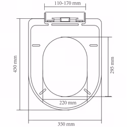 vidaXL Soft-close Toilet Seat Square White Bathroom Furniture Accessories Lid - Additional view 4