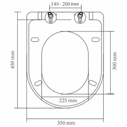 vidaXL Soft-close Toilet Seat with Quick-release Design White Square Bathroom - Additional view 11