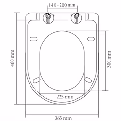 vidaXL Soft-close Toilet Seat with Quick-release Design White Square Bathroom - Additional view 6