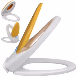 vidaXL Soft-close Toilet Seat Adults/Children White Yellow Bathroom Furniture - Additional view 6