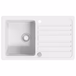Granite Kitchen Sink Single Basin Kit with Drainer Reversible Cream White - Additional view 2