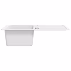 Granite Kitchen Sink Single Basin Kit with Drainer Reversible Cream White - Additional view 5