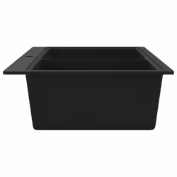 vidaXL Overmount Kitchen Sink Double Basin Granite Black Plumbing Fixture - Additional view 7