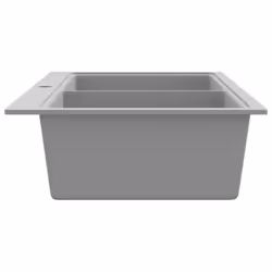 Overmount Kitchen Sink Double Basin Plumbing Kit Granite Grey 860 x 510 mm - Additional view 6