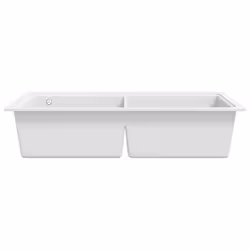 Overmount Kitchen Sink Double Basin Kit Granite Cream White 860 x 510 mm - Additional view 5