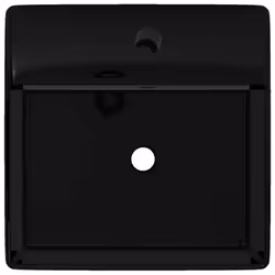 vidaXL Ceramic Bathroom Sink Basin Faucet /Overflow Hole Basin Black Square