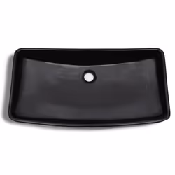vidaXL Ceramic Bathroom Sink Basin Black Rectangular Above Counter Washroom - Additional view 4