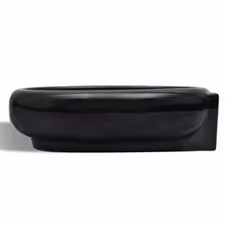 vidaXL Ceramic Bathroom Sink Basin Faucet/Overflow Hole Black Round Wall Hung