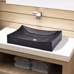 Ceramic Bathroom Sink Vessel Basin Rectangular Washroom Powder Room Kitchen