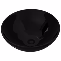 vidaXL Ceramic Bathroom Sink Basin Black Round Above Counter Washroom Fixture
