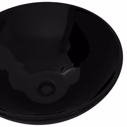 vidaXL Ceramic Bathroom Sink Basin Black Round Above Counter Washroom Fixture