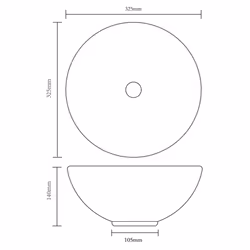vidaXL Ceramic Bathroom Sink Basin Black Round Above Counter Washroom Fixture