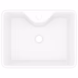 vidaXL Ceramic Bathroom Sink Basin with Faucet Hole White Square Counter Top - Additional view 2
