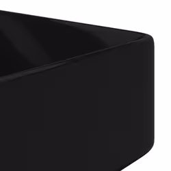 vidaXL Ceramic Bathroom Sink Basin with Faucet Hole Black Square Counter Top
