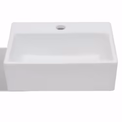 vidaXL Ceramic Bathroom Sink Basin with Faucet Hole White Square Counter Top - Additional view 2
