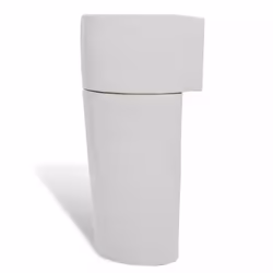 vidaXL Ceramic Stand Bathroom Sink Basin Faucet/Overflow Hole White Round Bath - Additional view 5