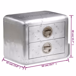 vidaXL Aviator End Table with 2 Drawers Vintage Aircraft Airman Style End Table - Additional view 4