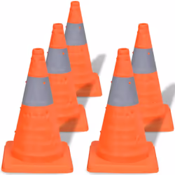 vidaXL 5 Pop-up Traffic Cones 42cm Traffic Warning Parking Safety Road Guard