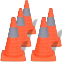 vidaXL 5 Pop-up Traffic Cones 42cm Traffic Warning Parking Safety Road Guard