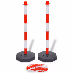 vidaXL Chain Post Set 10m Plastic Traffic Guard Safety Warning Sign Barrier