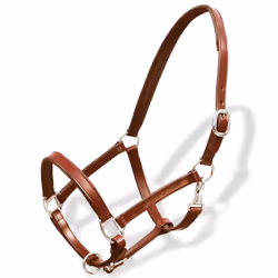 Real Leather Headcollar Stable Halter Adjustable Soft Padded Brown Pony Horse