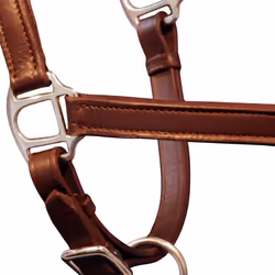 vidaXL Headcollar Stable Halter Adjustable Brown Cob Real Leather Horse Tack