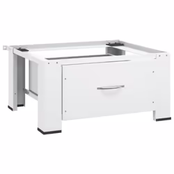 vidaXL Washing Machine Pedestal Washing Machine Stand Raiser with Drawer White